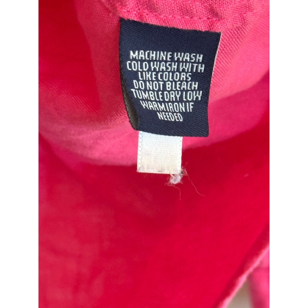 Chaps Hot Pink Linen Button Down Shirt XL Coastal Grandmother Barbiecore Preppy - Picture 5 of 6